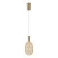 LED ljuskrona med textilsladd LED/6,3W/230V 3000K guld diameter 13 cm