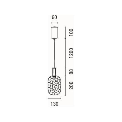 LED ljuskrona med textilsladd LED/6,3W/230V 3000K guld diameter 13 cm