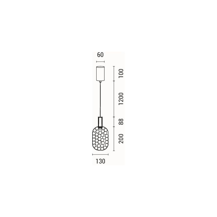 LED ljuskrona med textilsladd LED/6,3W/230V 3000K guld diameter 13 cm