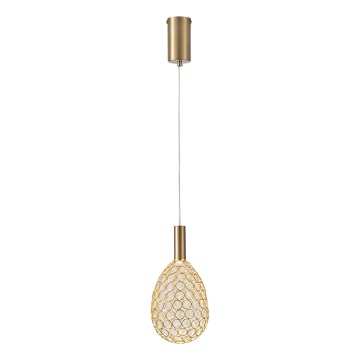 LED ljuskrona med textilsladd LED/6,3W/230V 3000K guld diameter 14 cm
