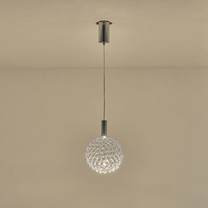 LED ljuskrona med textilsladd LED/6,3W/230V 3000K guld diameter 20 cm