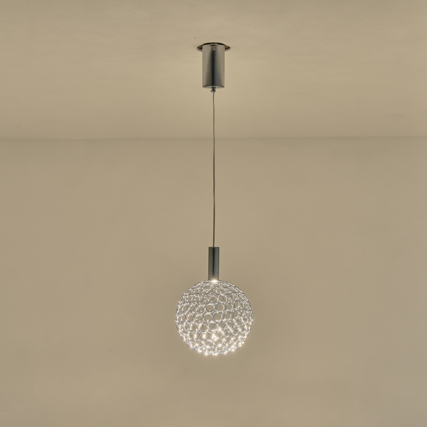 LED ljuskrona med textilsladd LED/6,3W/230V 3000K guld diameter 20 cm
