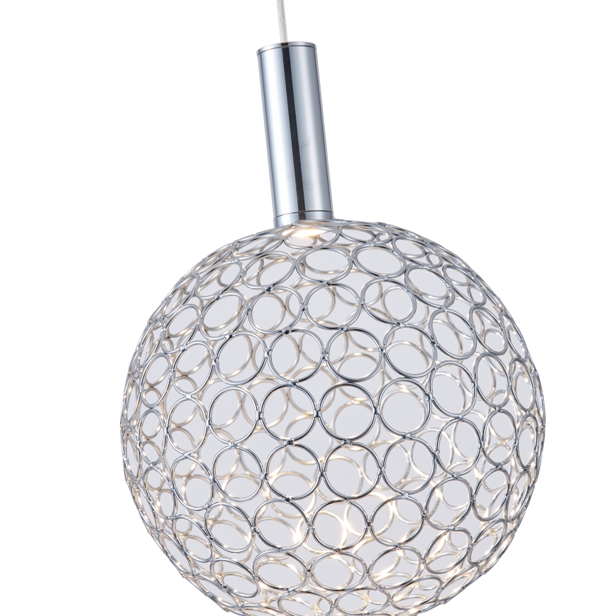 LED ljuskrona med textilsladd LED/6,3W/230V 3000K guld diameter 20 cm