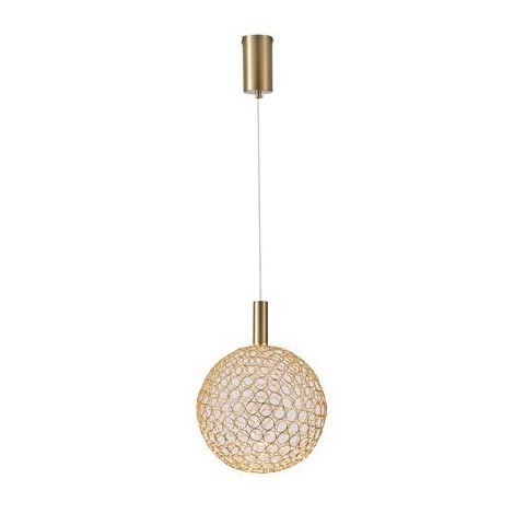 LED ljuskrona med textilsladd LED/6,3W/230V 3000K guld diameter 25 cm