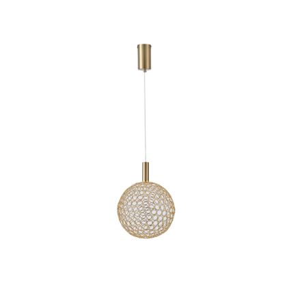 LED ljuskrona med textilsladd LED/6,3W/230V 3000K guld diameter 25 cm