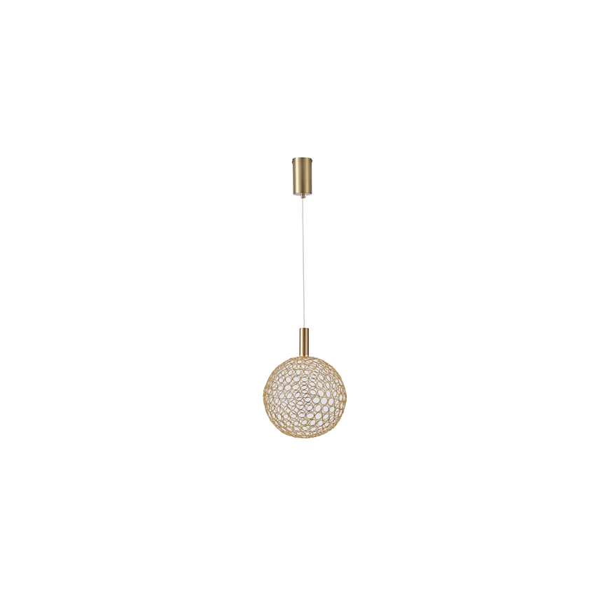 LED ljuskrona med textilsladd LED/6,3W/230V 3000K guld diameter 25 cm