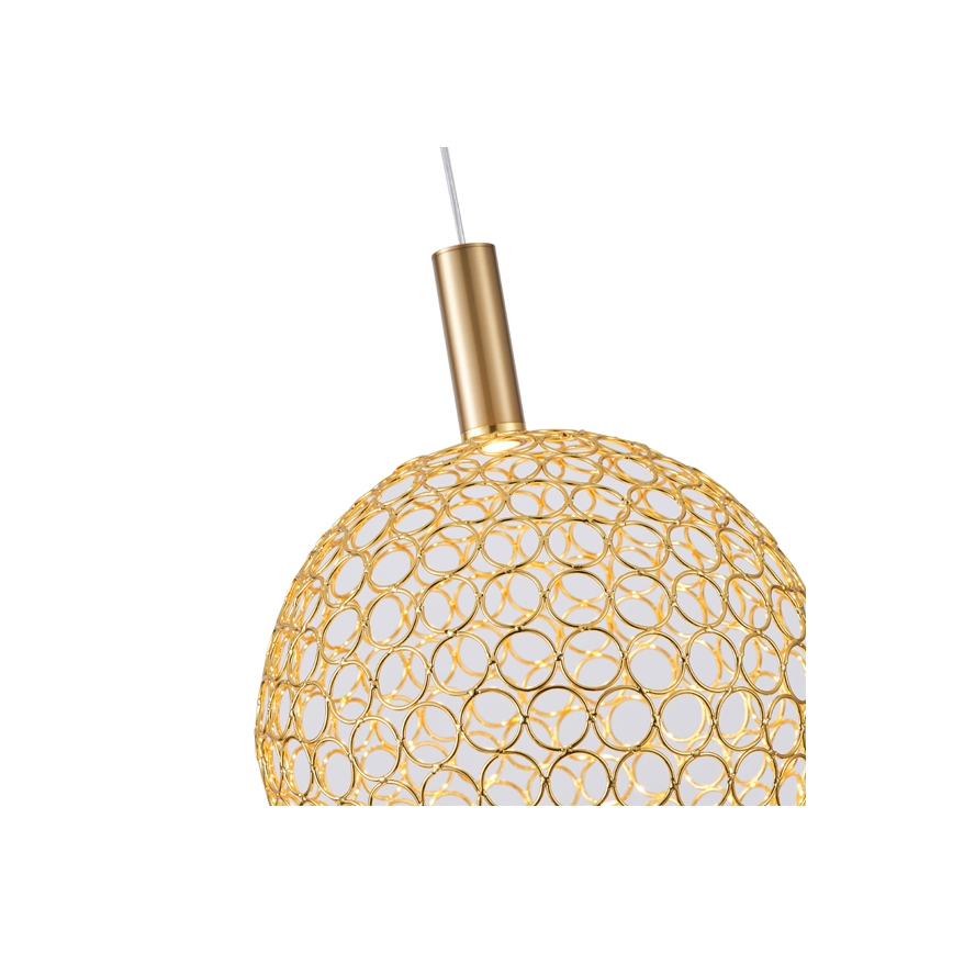 LED ljuskrona med textilsladd LED/6,3W/230V 3000K guld diameter 25 cm