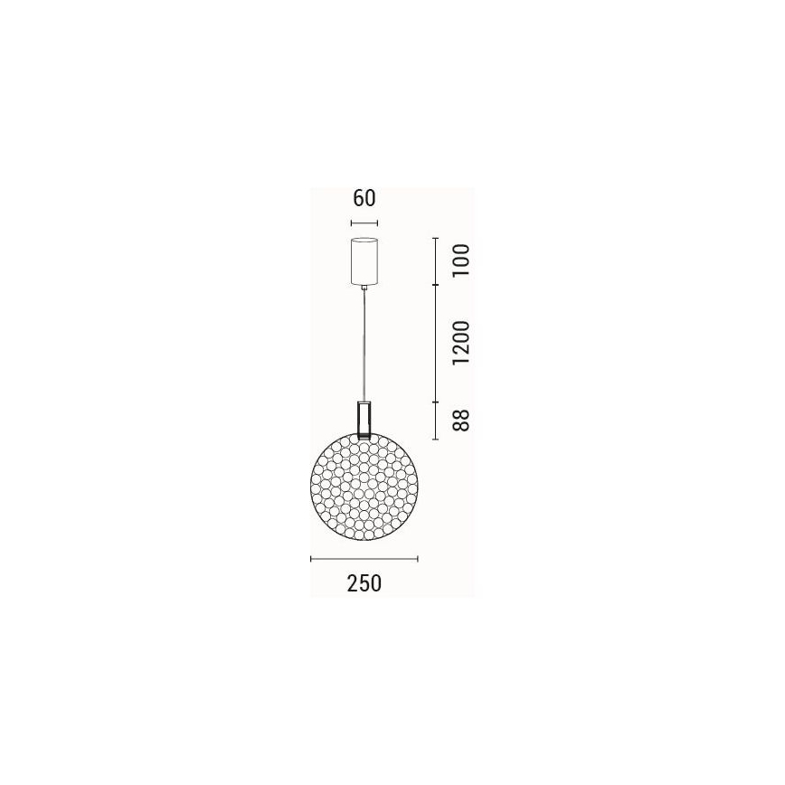 LED ljuskrona med textilsladd LED/6,3W/230V 3000K guld diameter 25 cm