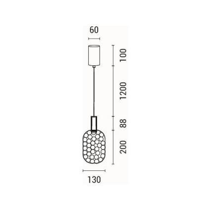 LED ljuskrona med textilsladd LED/6,3W/230V 3000K skinande krom diameter 13 cm