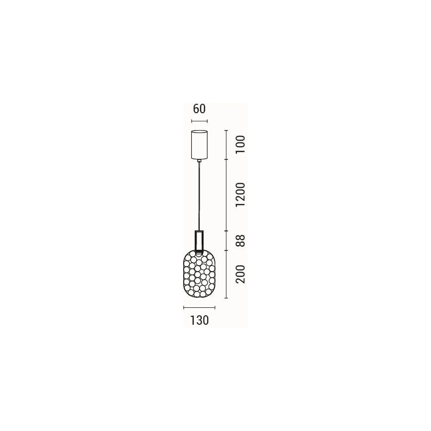 LED ljuskrona med textilsladd LED/6,3W/230V 3000K skinande krom diameter 13 cm
