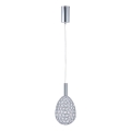 LED ljuskrona med textilsladd LED/6,3W/230V 3000K skinande krom diameter 14 cm