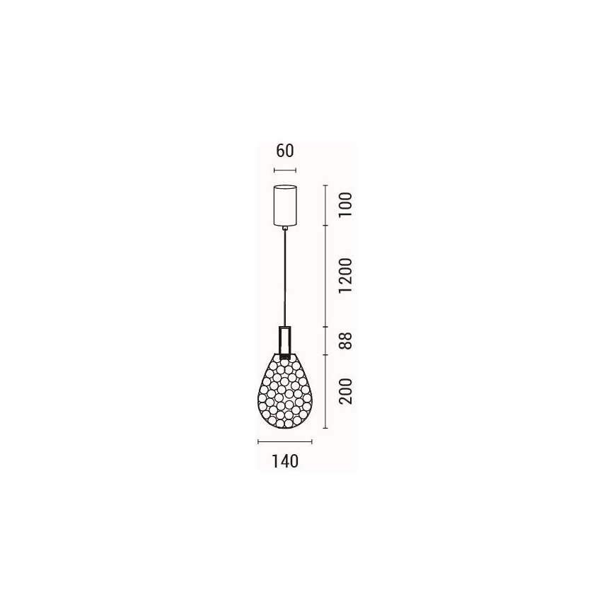 LED ljuskrona med textilsladd LED/6,3W/230V 3000K skinande krom diameter 14 cm