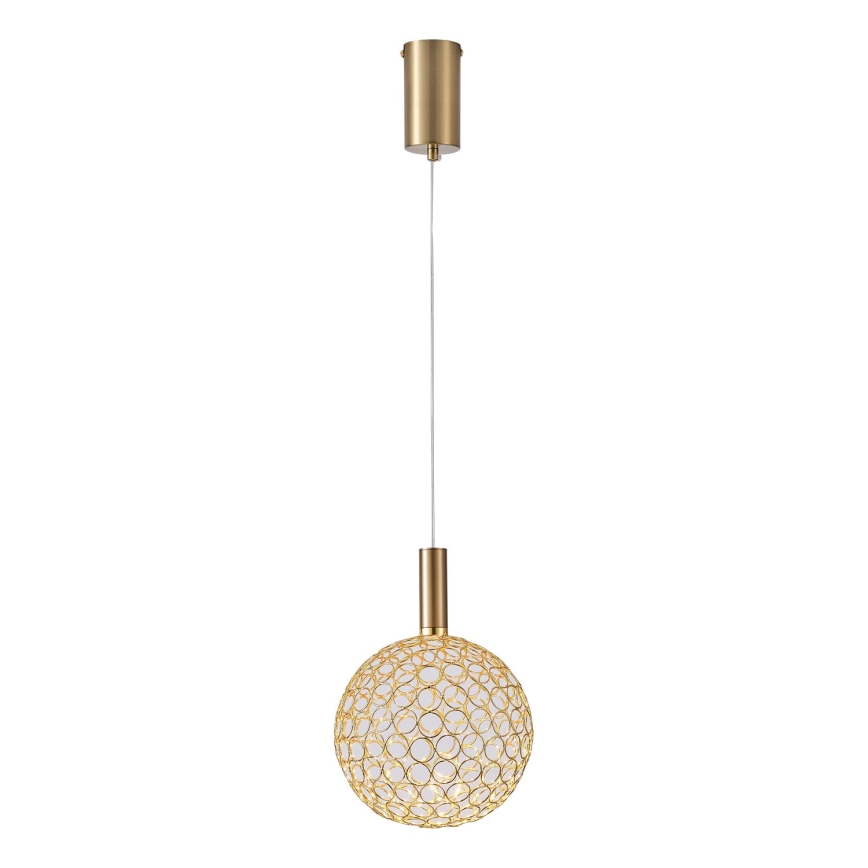 LED ljuskrona med textilsladd LED/6,3W/230V 3000K skinande krom diameter 20 cm