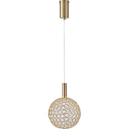LED ljuskrona med textilsladd LED/6,3W/230V 3000K skinande krom diameter 20 cm