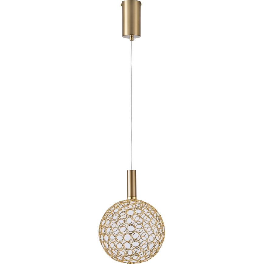 LED ljuskrona med textilsladd LED/6,3W/230V 3000K skinande krom diameter 20 cm