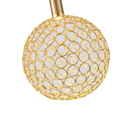LED ljuskrona med textilsladd LED/6,3W/230V 3000K skinande krom diameter 20 cm