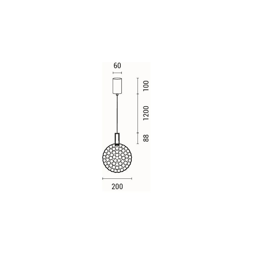 LED ljuskrona med textilsladd LED/6,3W/230V 3000K skinande krom diameter 20 cm