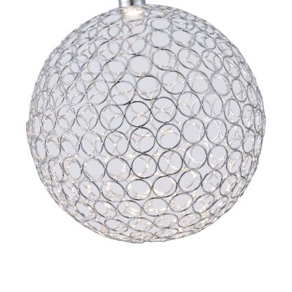 LED ljuskrona med textilsladd LED/6,3W/230V 3000K skinande krom diameter 25 cm