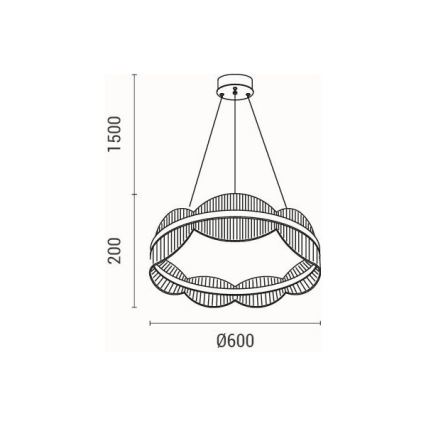 LED ljuskrona med textilsladd LED/60W/230V 3000K