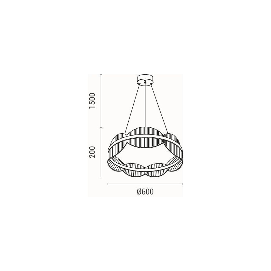 LED ljuskrona med textilsladd LED/60W/230V 3000K