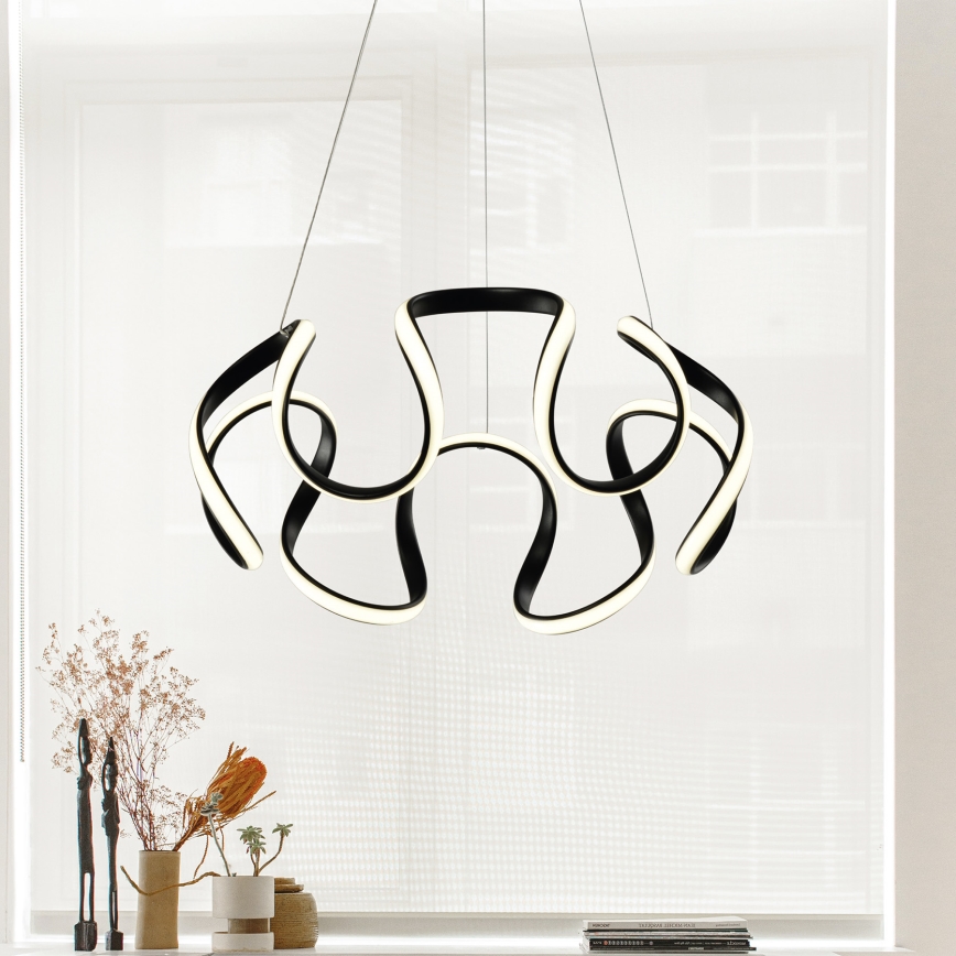 LED ljuskrona med textilsladd LED/60W/230V 3000K svart