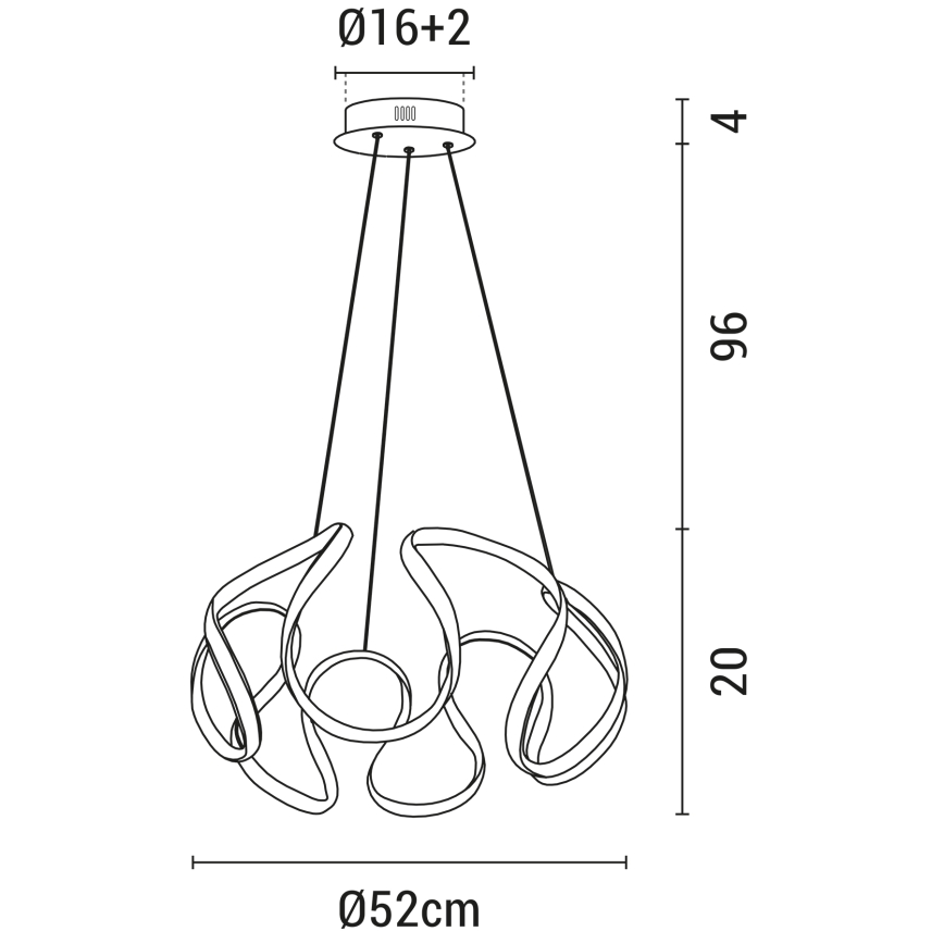 LED ljuskrona med textilsladd LED/60W/230V 3000K vit