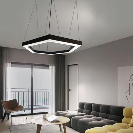 LED ljuskrona med textilsladd LED/60W/230V 4000K diameter 120 cm