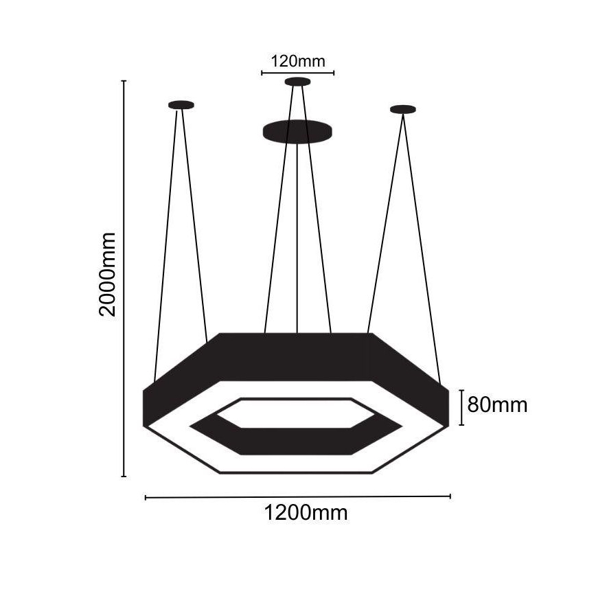 LED ljuskrona med textilsladd LED/60W/230V 4000K diameter 120 cm