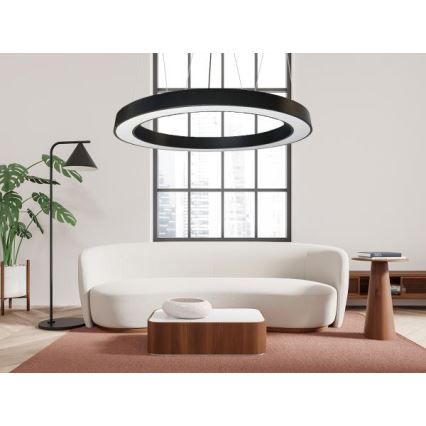 LED ljuskrona med textilsladd LED/60W/230V 4000K diameter 120 cm svart