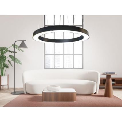 LED ljuskrona med textilsladd LED/60W/230V 4000K diameter 120 cm svart
