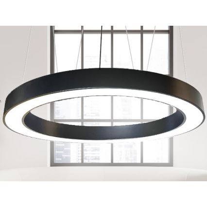 LED ljuskrona med textilsladd LED/60W/230V 4000K diameter 120 cm svart