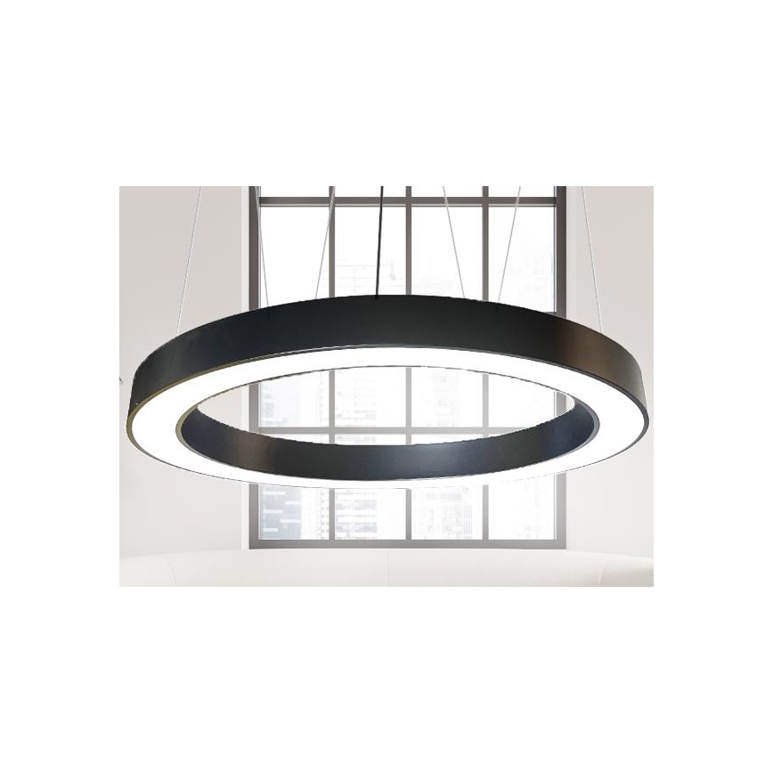 LED ljuskrona med textilsladd LED/60W/230V 4000K diameter 120 cm svart