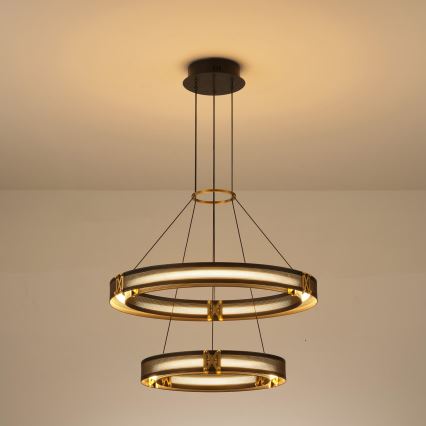 LED ljuskrona med textilsladd LED/62W/230V 3000K 62x120 cm