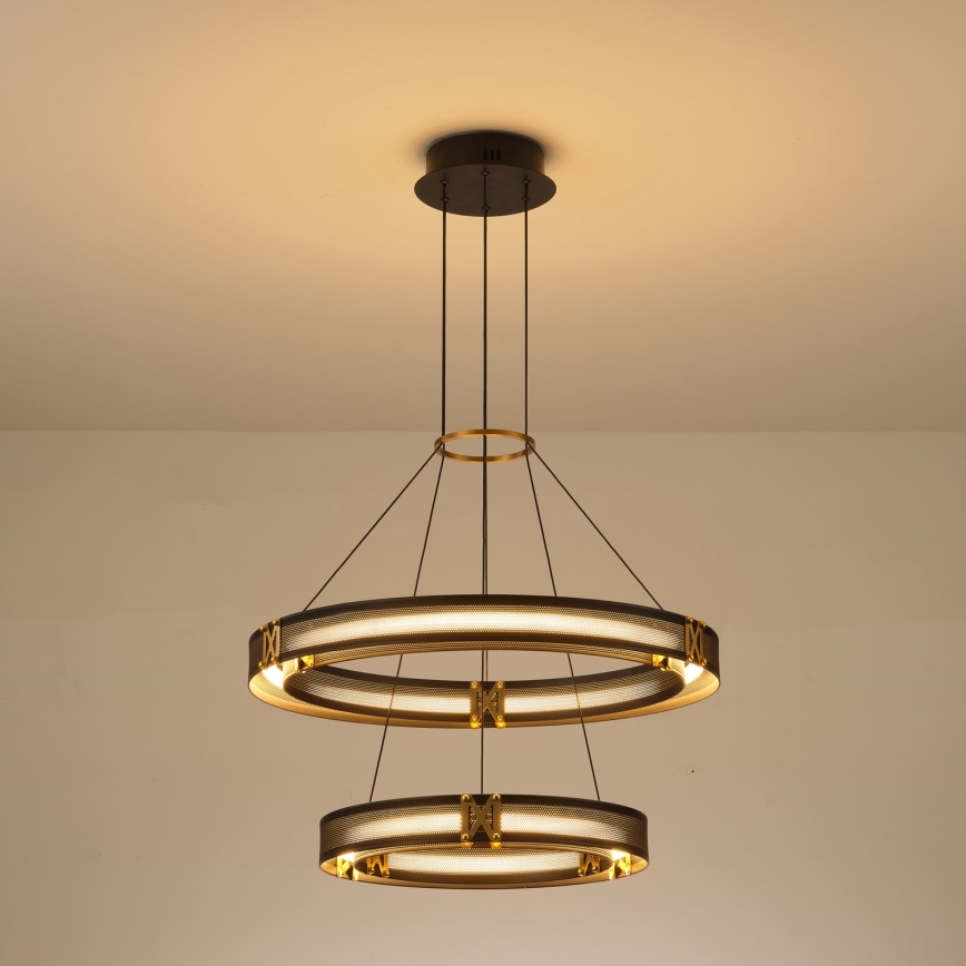 LED ljuskrona med textilsladd LED/62W/230V 3000K 62x120 cm