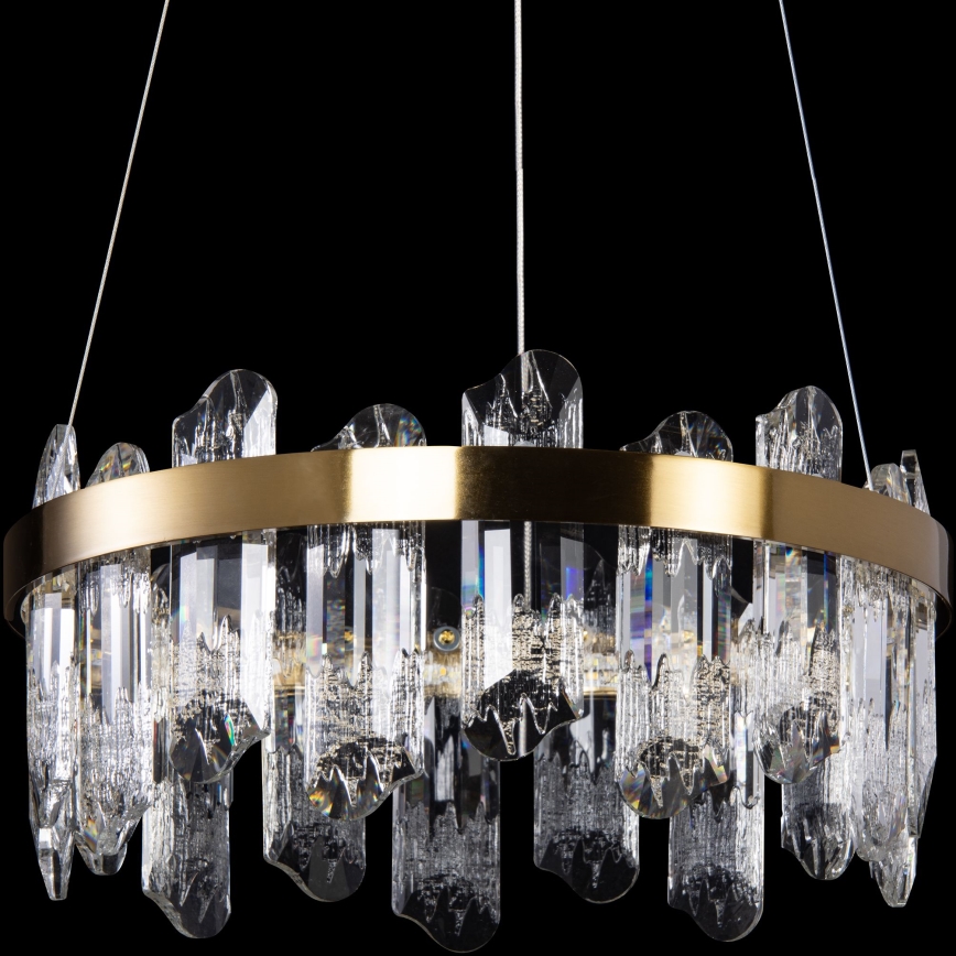 LED ljuskrona med textilsladd LED/62W/230V diameter 50 cm guld