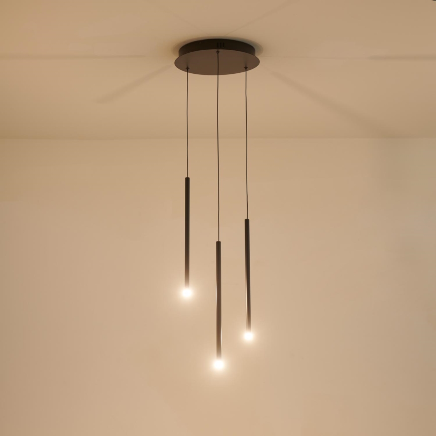 LED ljuskrona med textilsladd LED/6W/230V 3000K diameter 30 cm
