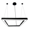 LED ljuskrona med textilsladd LED/70W/230V 4000K 100x100 cm svart