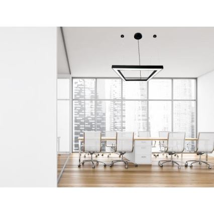 LED ljuskrona med textilsladd LED/70W/230V 4000K 100x100 cm svart