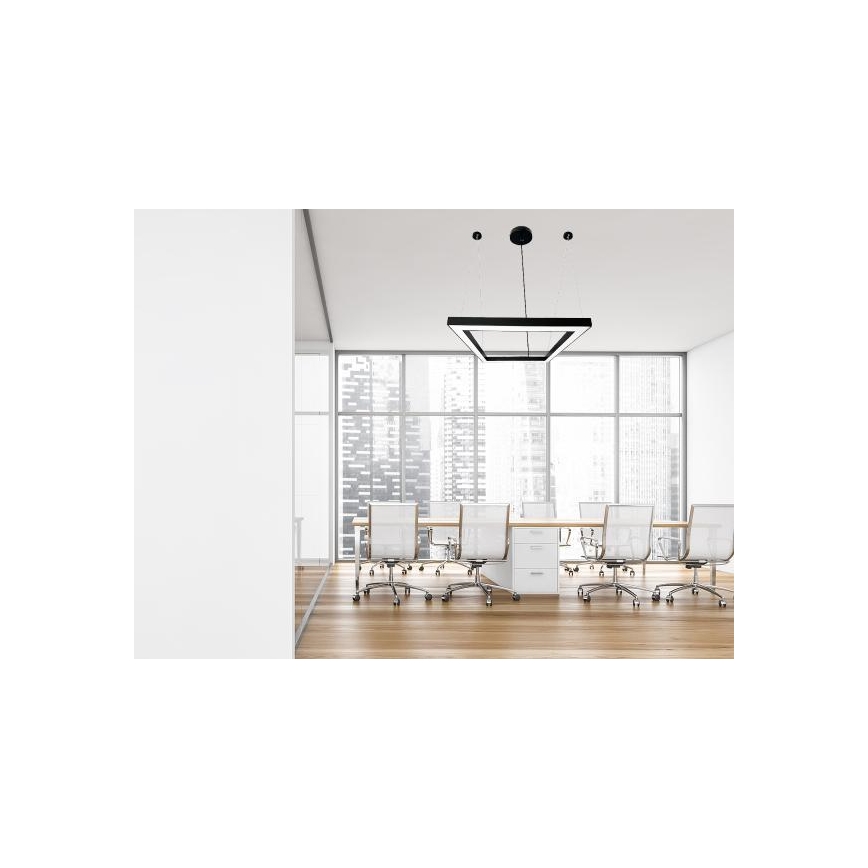 LED ljuskrona med textilsladd LED/70W/230V 4000K 100x100 cm svart