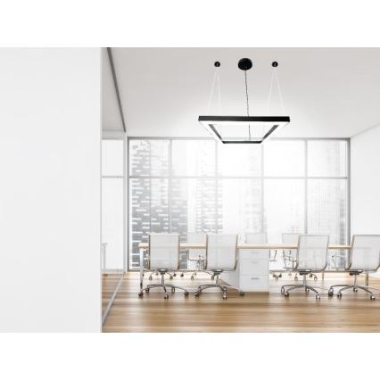 LED ljuskrona med textilsladd LED/70W/230V 4000K 100x100 cm svart