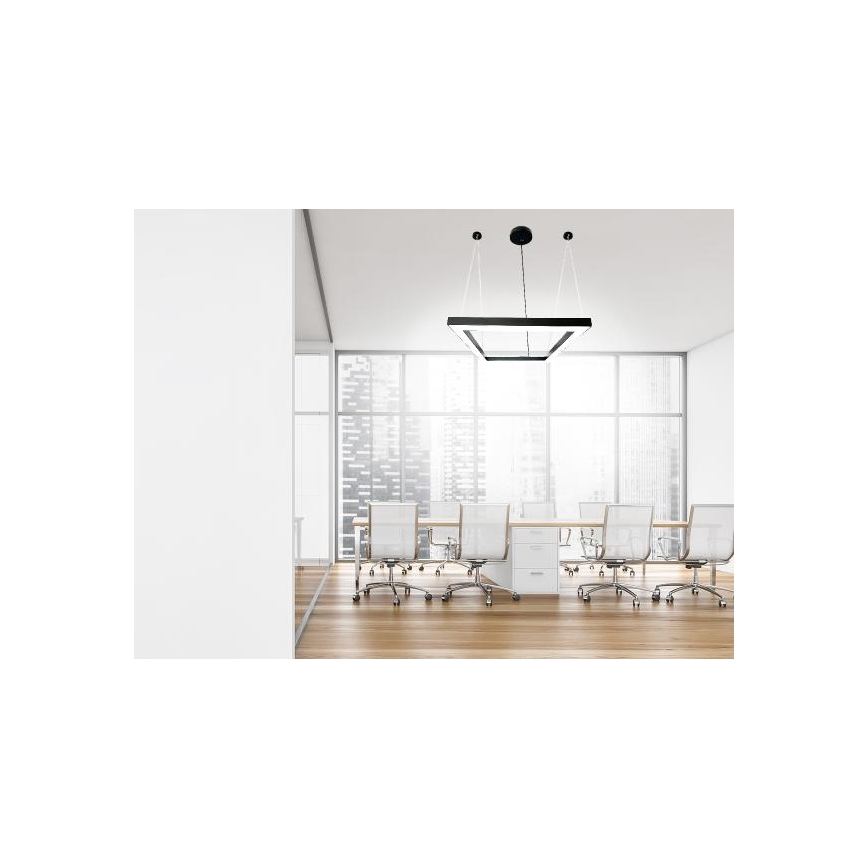 LED ljuskrona med textilsladd LED/70W/230V 4000K 100x100 cm svart