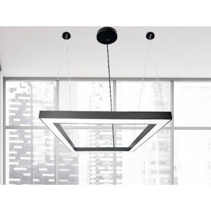 LED ljuskrona med textilsladd LED/70W/230V 4000K 100x100 cm svart