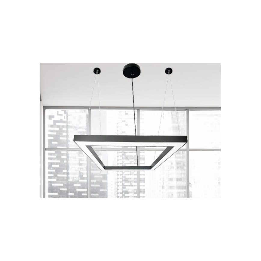 LED ljuskrona med textilsladd LED/70W/230V 4000K 100x100 cm svart