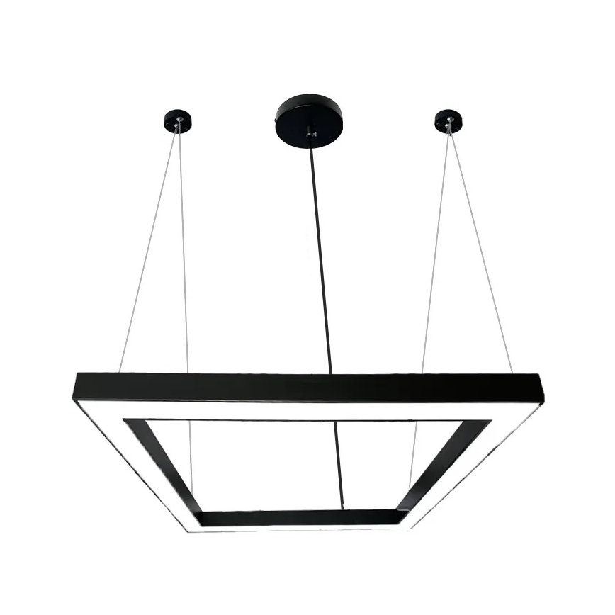 LED ljuskrona med textilsladd LED/70W/230V 4000K 100x100 cm svart
