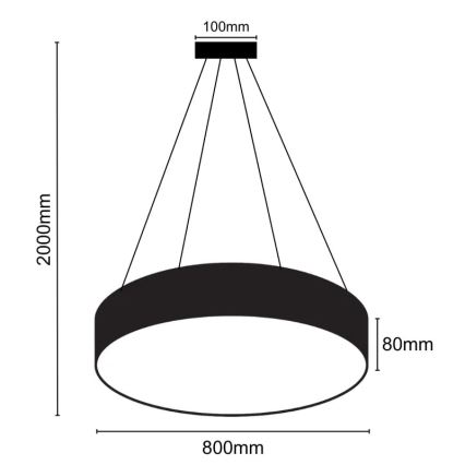 LED ljuskrona med textilsladd LED/70W/230V 4000K diameter 80 cm
