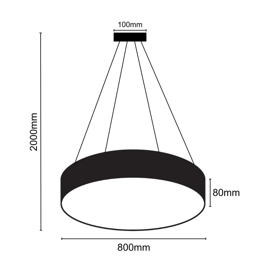 LED ljuskrona med textilsladd LED/70W/230V 4000K diameter 80 cm