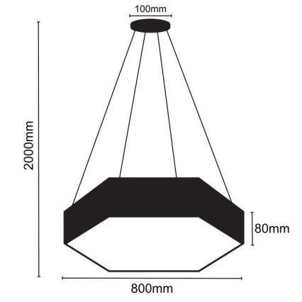 LED ljuskrona med textilsladd LED/70W/230V 4000K diameter 80 cm
