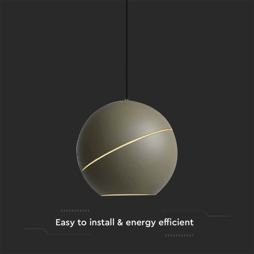 LED ljuskrona med textilsladd LED/8,5W/230V 3000K grå
