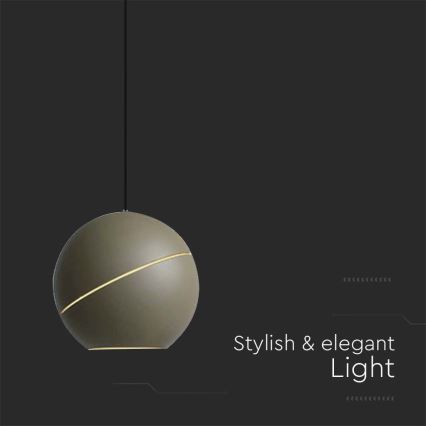 LED ljuskrona med textilsladd LED/8,5W/230V 3000K grå