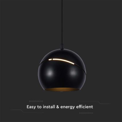 LED ljuskrona med textilsladd LED/8,5W/230V 3000K svart
